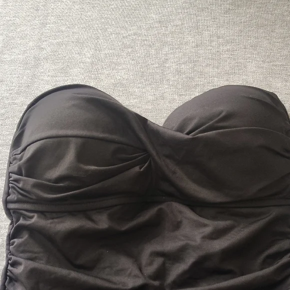 Black Strapless WOMENS ANNE COLE BEAUTIFUL SWIMSUIT SWIMWEAR ONE-PIECE SUIT - Picture 7 of 16